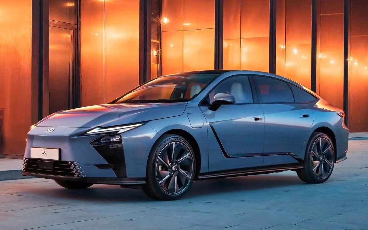Lexus ES thế hệ mới màu xanh thép nhìn chéo phía trước